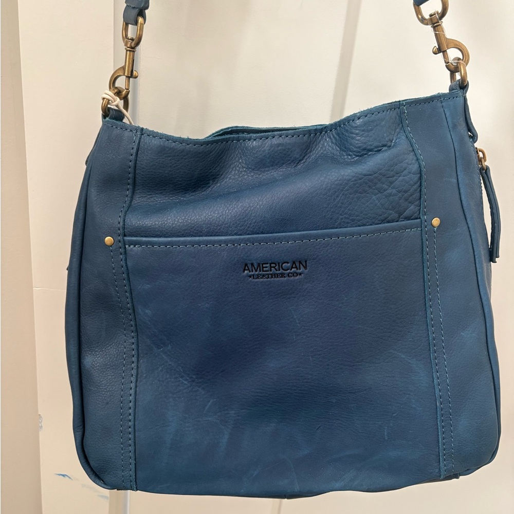 American Leather Co. Blue Shoulder Bag